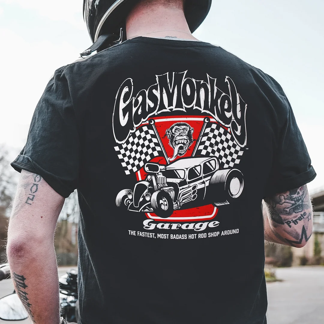 GAS MONKEY GARAGE Race Car Print Men's T-shirt