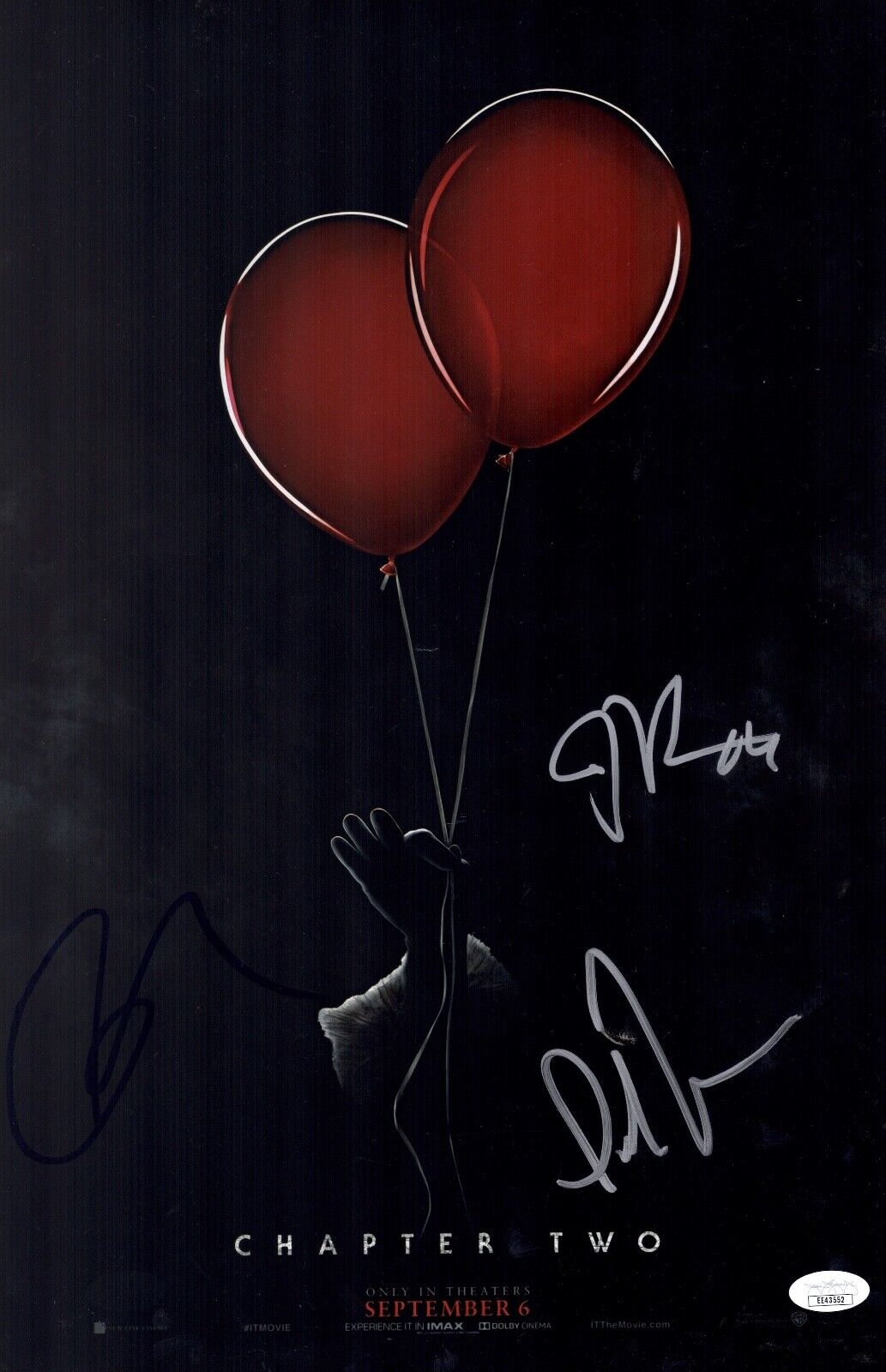 IT CHAPTER TWO Cast X3 Signed 11x17 Photo Poster painting IN PERSON Autograph JSA COA