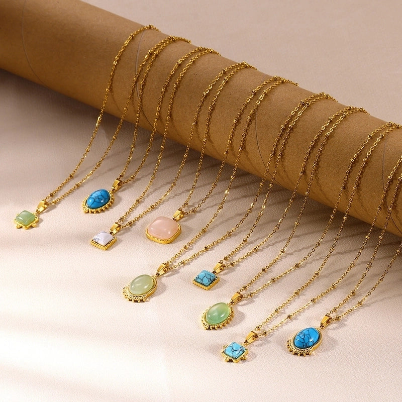 Bohemian Round 304 Stainless Steel Plating Pendant Necklace