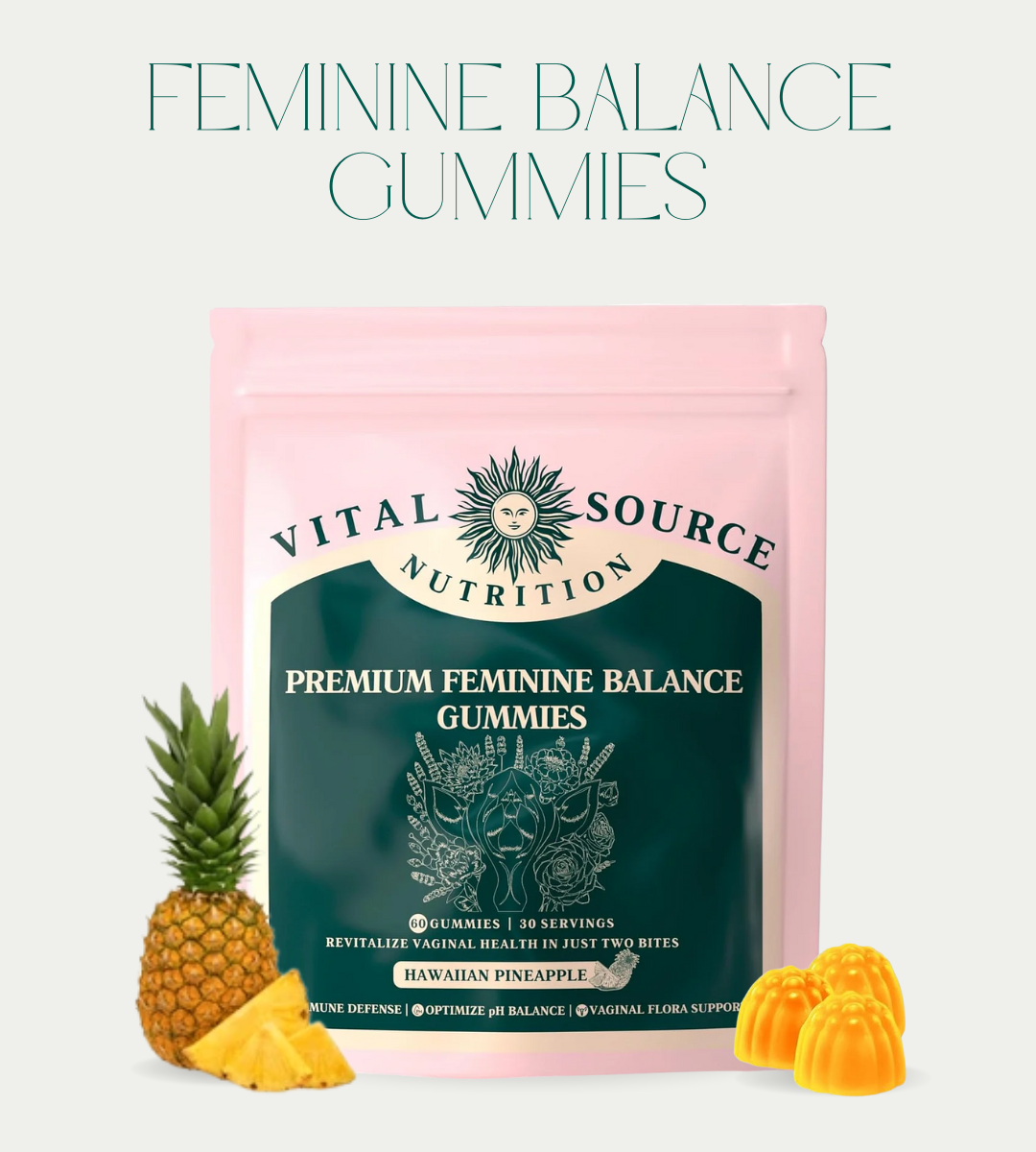 Feminine Balance Gummies – Hawaiian Pineapple