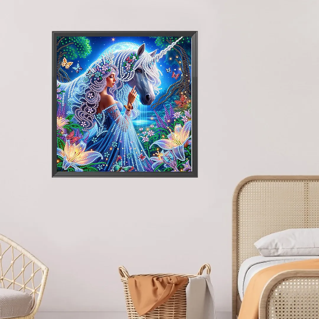 Unicorn Beauty - Diamond Painting - Partial Special Shaped Drill(Canvas|30*30cm)