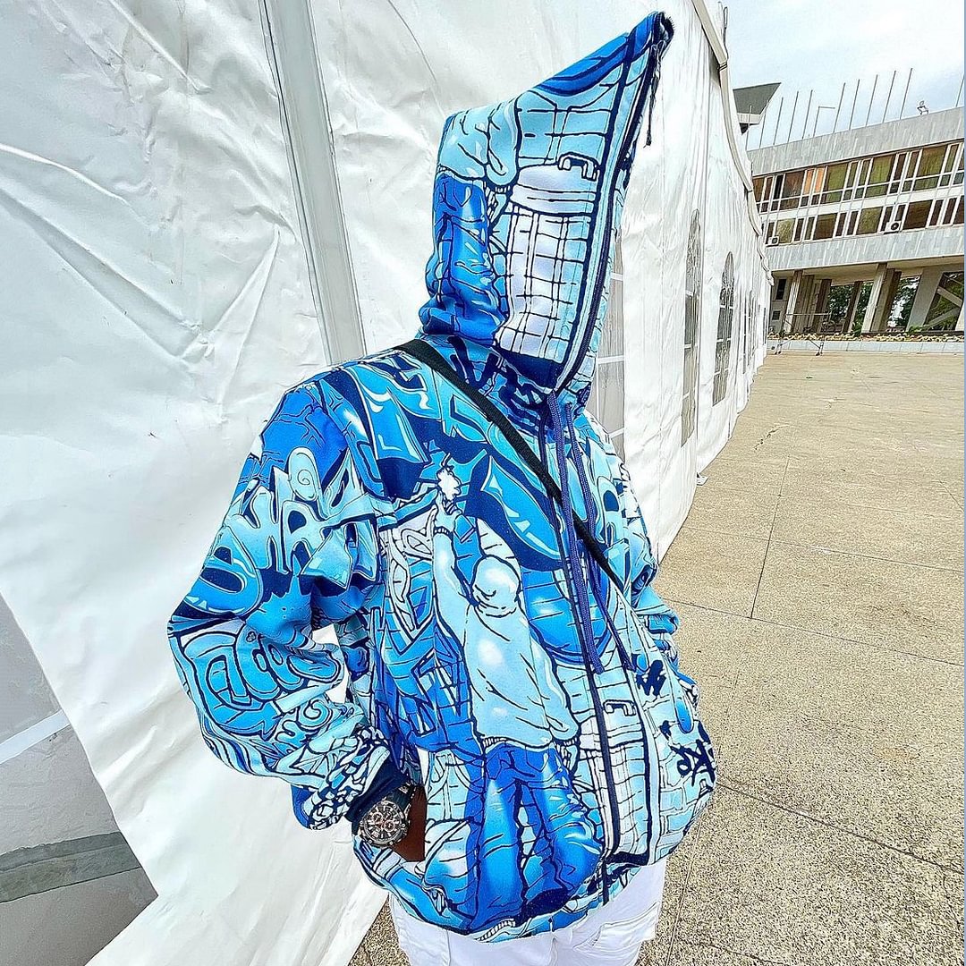 Fashion Print Long Sleeve Zip Cardigan Hoodie