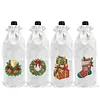 4 Pack DIY Rhinestone Drawstring Wine Gift Bags,  Diamond Painting Wine Decor Bag for Festival Gift Home Table Decor(Christmas)