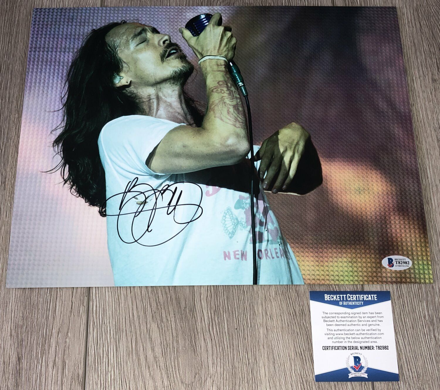 BRANDON BOYD SIGNED AUTOGRAPH INCUBUS 11x14 Photo Poster painting D w/PROOF & BECKETT BAS COA