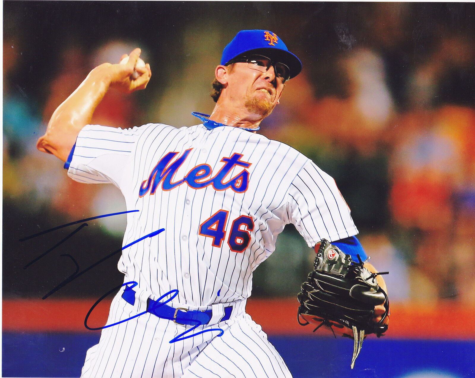 TYLER CLIPPARD NEW YORK METS ACTION SIGNED 8x10