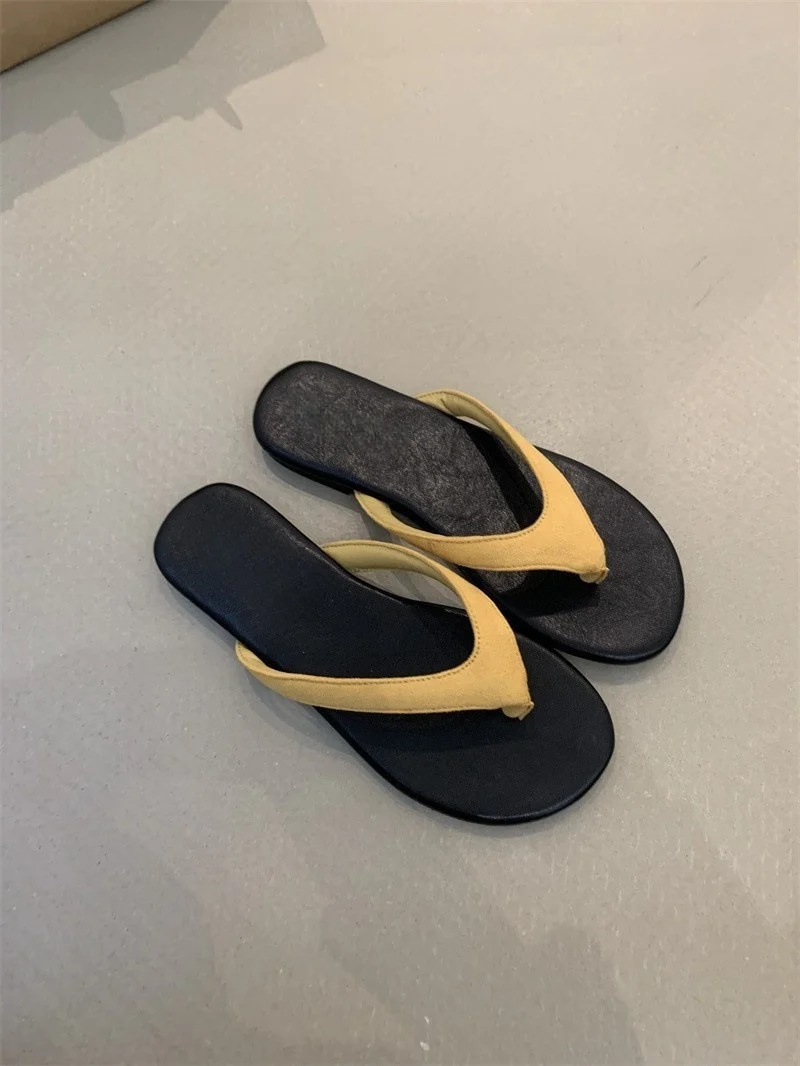 Breakj Breakj 2025 Minimalist Toe Beach Vacation Cool Drag Color Flat Letter Slipper Women Wearing Summer Sandals