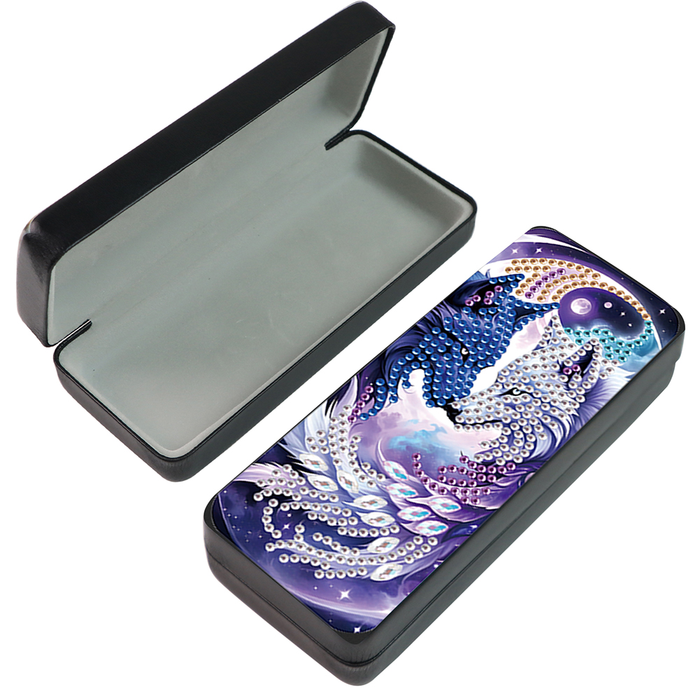 Fox Leather DIY Handmade Diamond Painting Sunglasses Storage Box for Art Craft