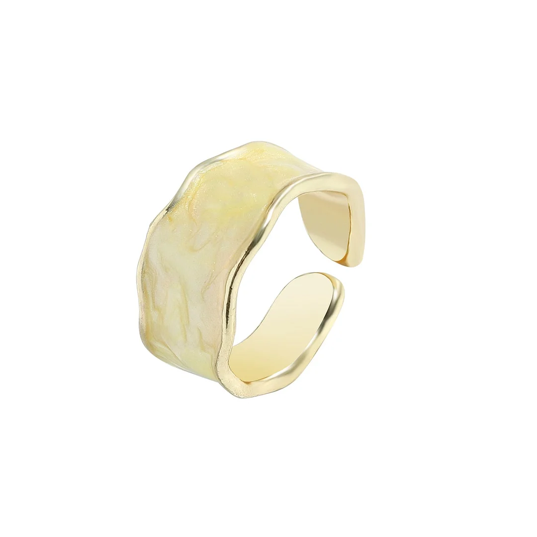 Dvacaman 2021 New INS Trendy Colorful Dripping oil Geometric Rings Candy Color Hand Painted Irregular Open Rings Female Jewelry