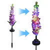 4Pcs Outdoor Solar Garden Lights Waterproof Led Violet Flower Shape Stake Light Reusable Violet Gardening Stake Lighting for Courtyard Landscape Lawn Light