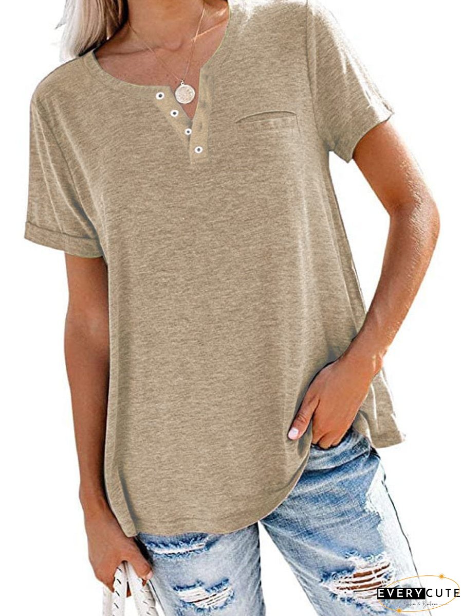 Women's Basic Henley T-Shirt
