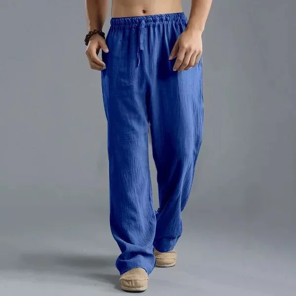 Cotton and linen loose and breathable casual pants