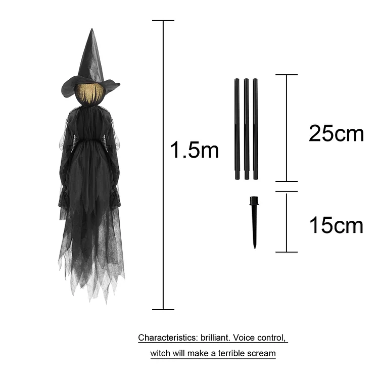 Lighted Halloween Witch Stake For Halloween Decoration