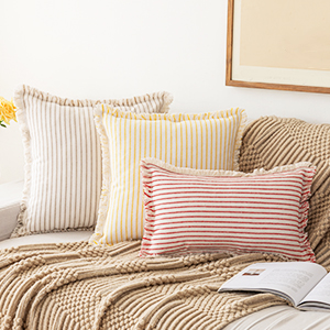 striped pillow covers