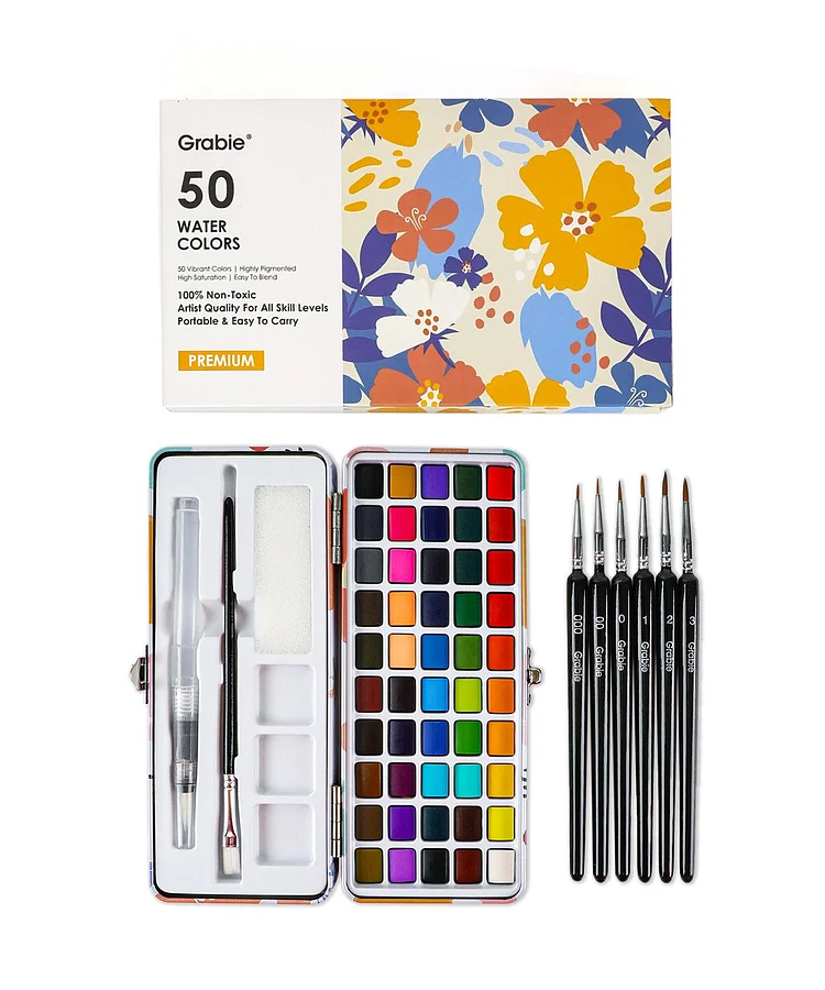 Watercolor Set Of 50 With Brush