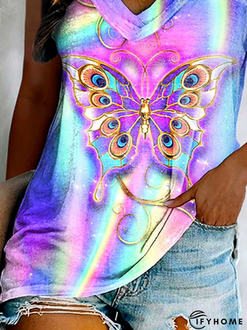 Ombre Printed Sleeveless Casual Tunic Tank & Cami | IFYHOME