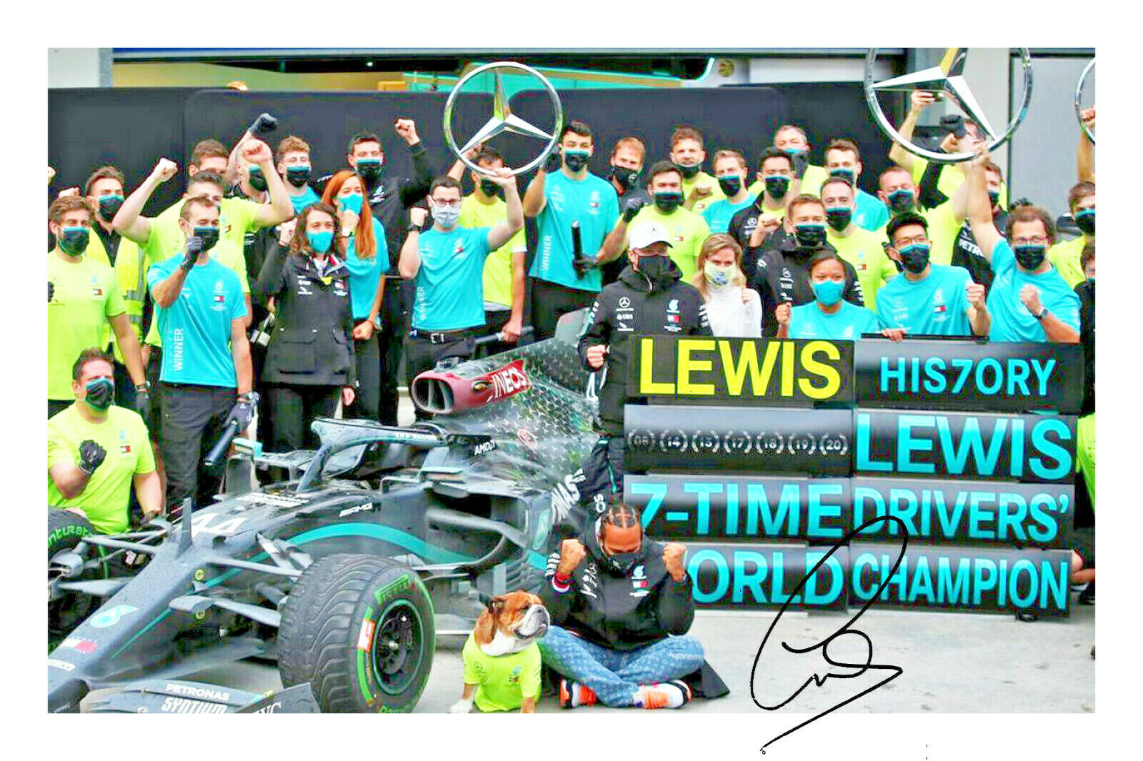 Lewis Hamilton Signed A4 Photo Poster painting Print Autograph Formula 1 7 Times World Champion