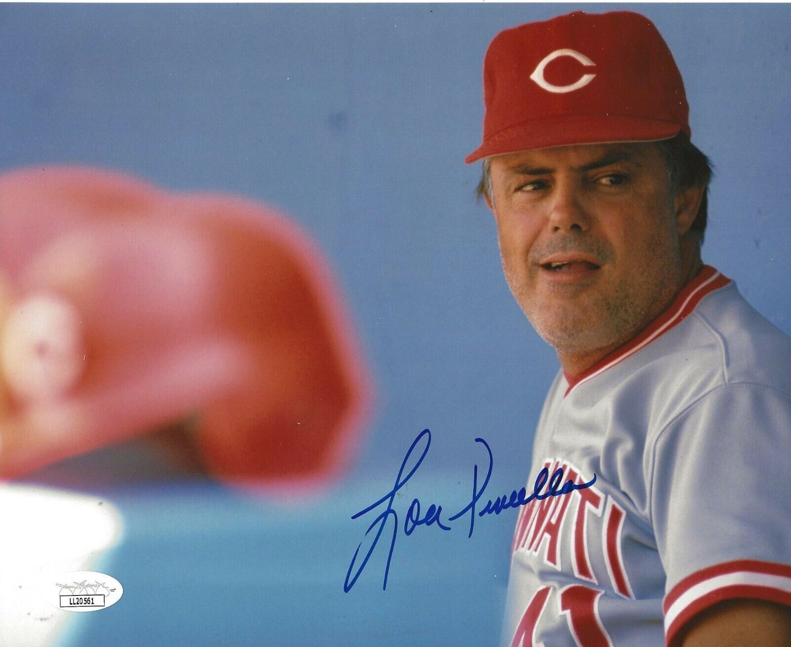 Lou Piniella signed Cincinnati Reds 8x10 Photo Poster painting autographed 2 JSA