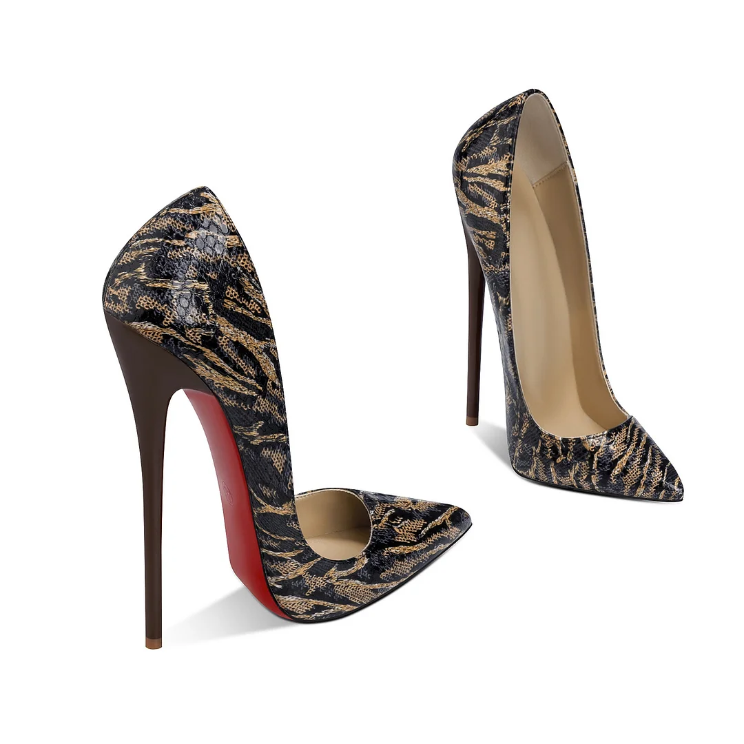 160mm Sky-High High Heels Red Bottom Shoes Classic Pointed Stiletto Heels-MERUMOTE