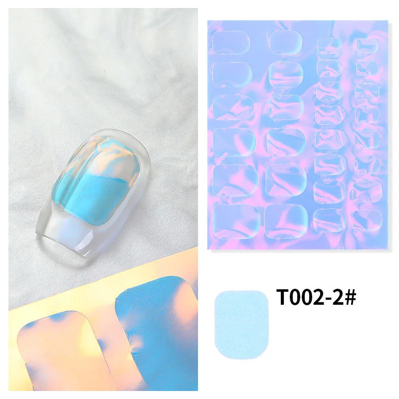 Aurora Nails Foil Film Sticker Laser Sparkling Cellophane Paper Nail Glass Foils Design Ice Cube Manicure Nail Art Decorations-Nail Inspo