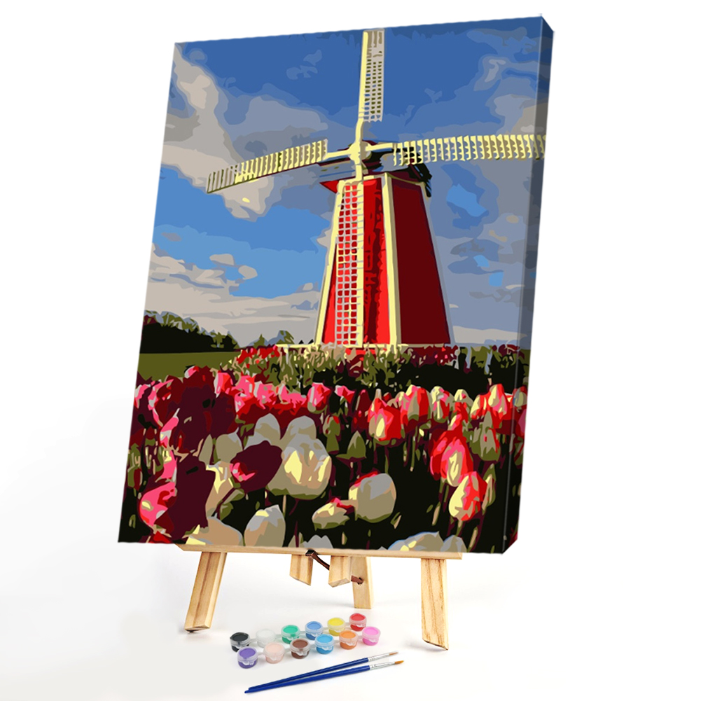 

40*50CM Paint By Numbers-Windmill, 501 Original
