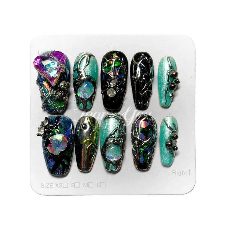Retro Mystique Press On Nails