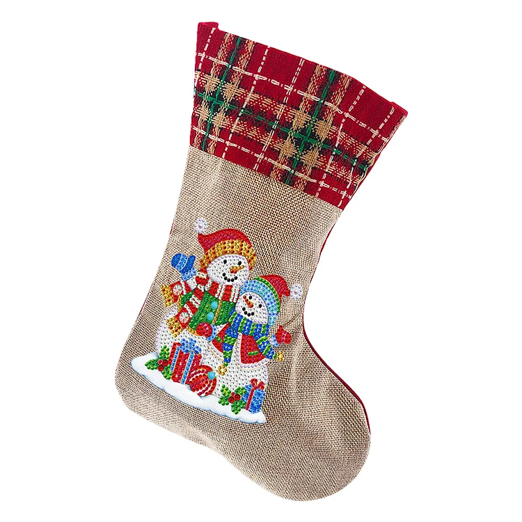 DIY 5D Diamond Painting Santa Snowman Sock Christmas Stocking Gift Decoration