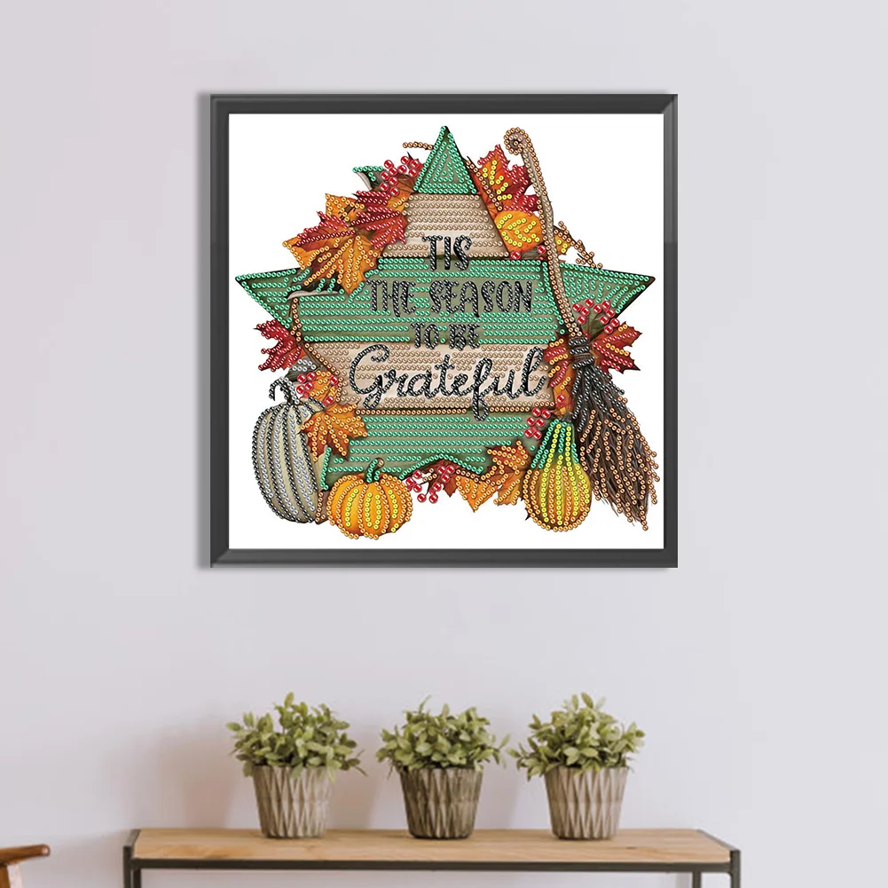 Diamond Painting - Partial Special Shaped Drill - Fall Pentagram(Canvas|30*30cm)