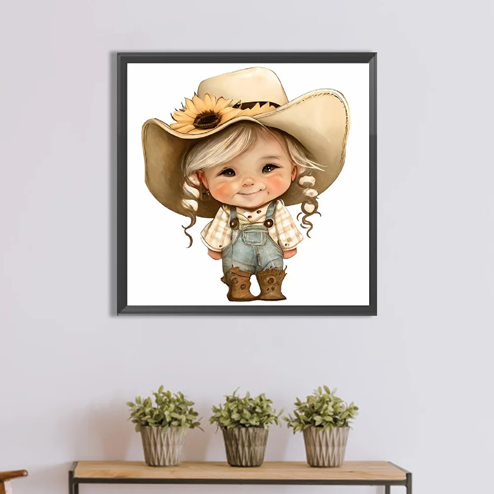 Diamond Painting - Full Round Drill - Farm Cowboy Kids(Canvas|30*30cm)