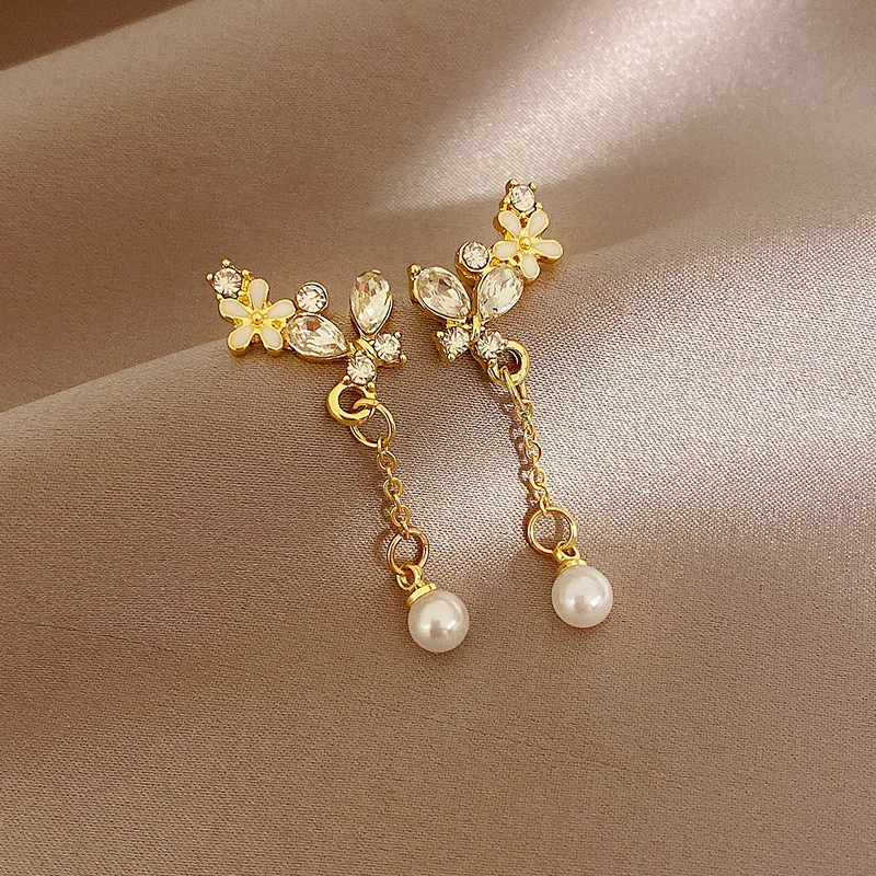 Butterfly Pearl Earrings