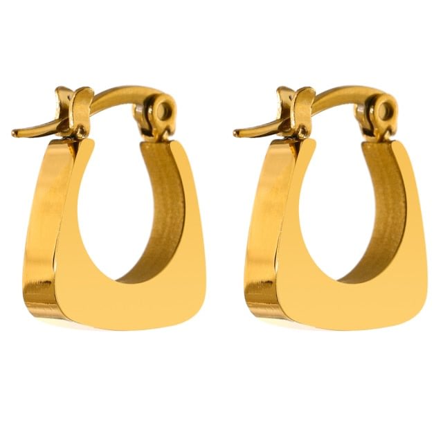 YOY-316L Stainless Steel  Fashion Square Geometric Hoop Earrings
