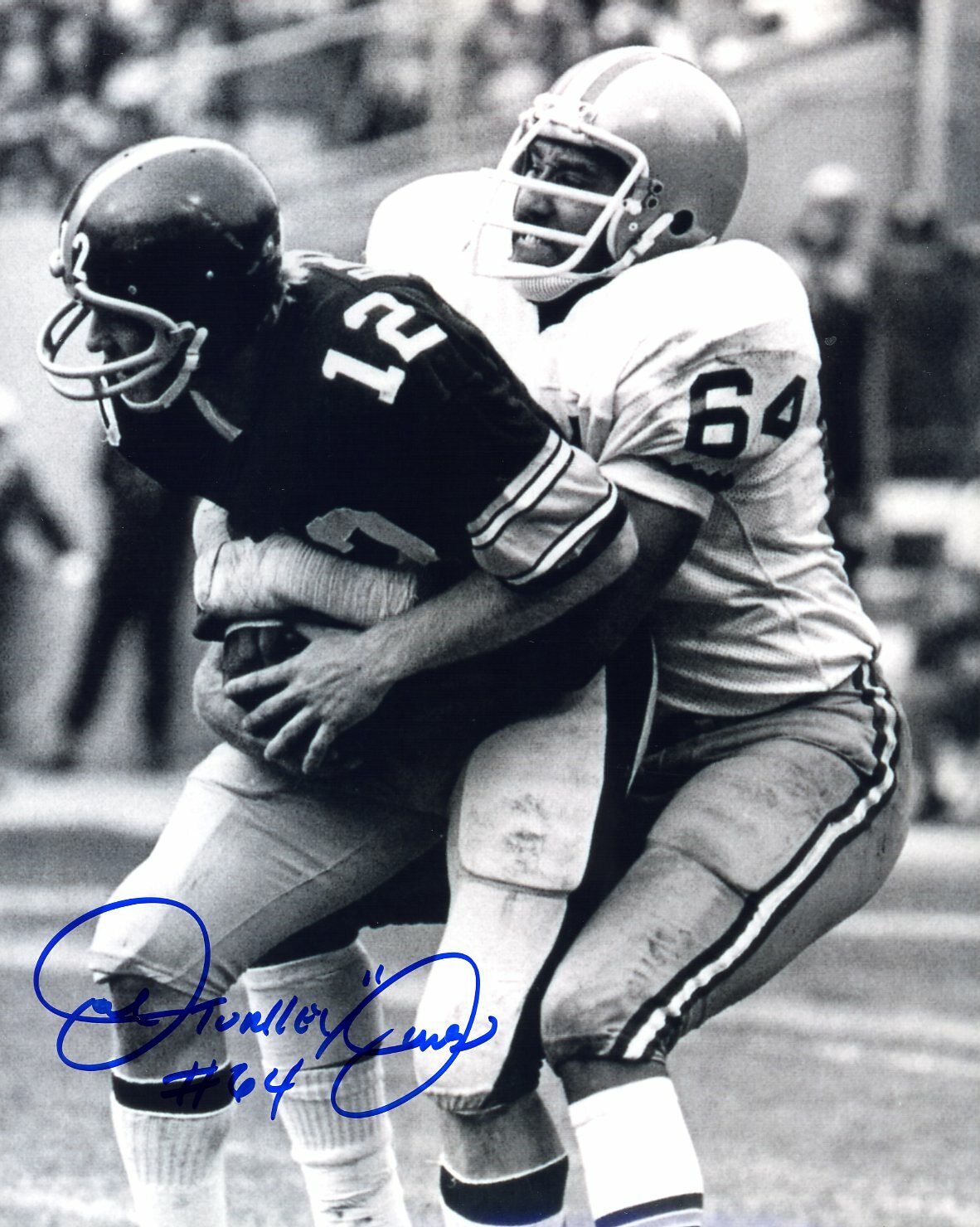 Joe Turkey Jones autographed 8x10 Cleveland Browns In Person Bradshaw #2