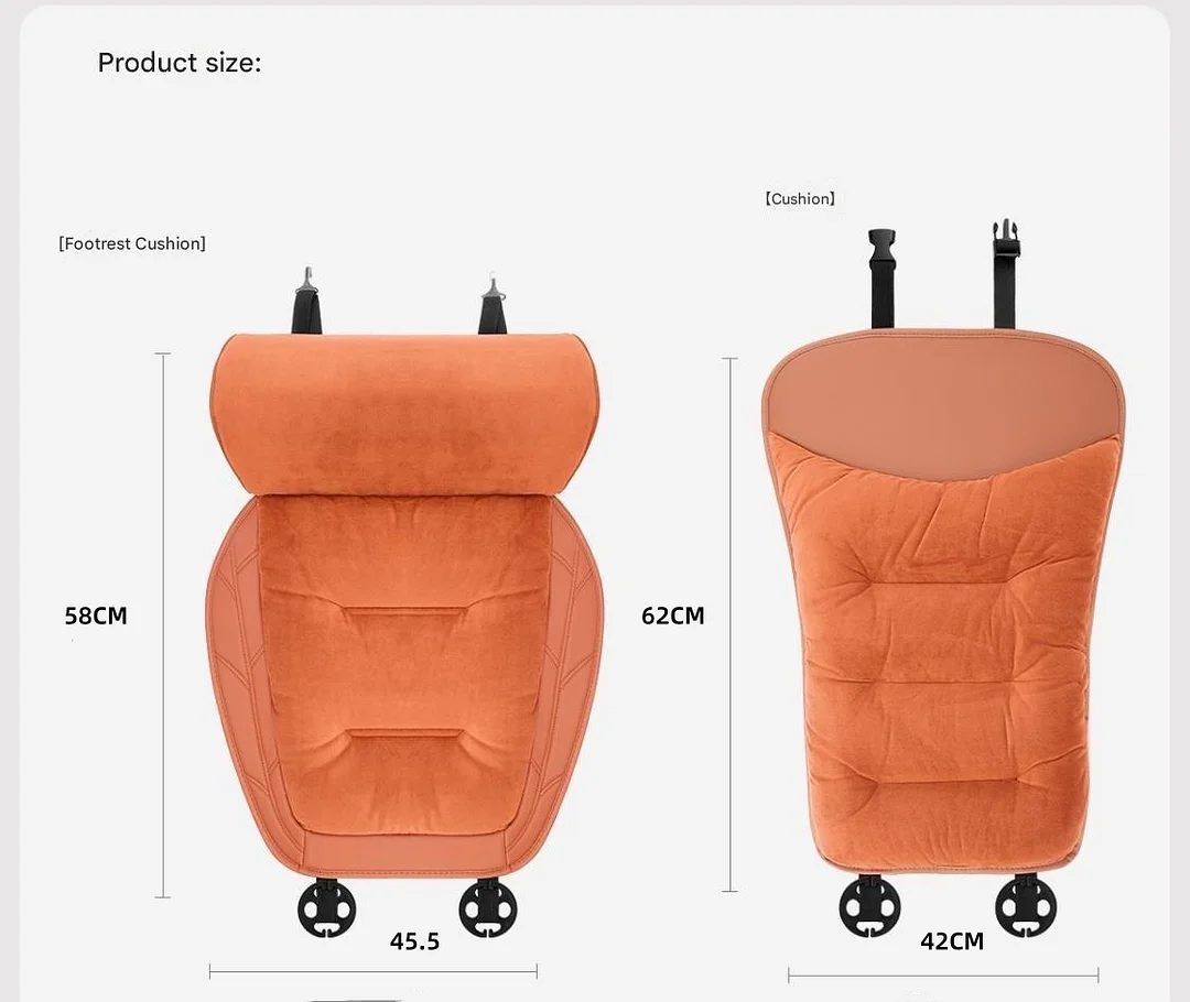 Car flannel extended leg rest seat cushion premium feel warm car seat mat