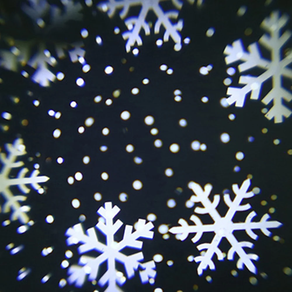 Tree top 3D pentagram rotating blizzard LED projection light