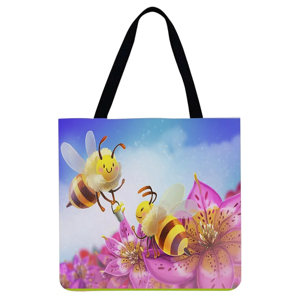 Linen Tote Bag -  Bee