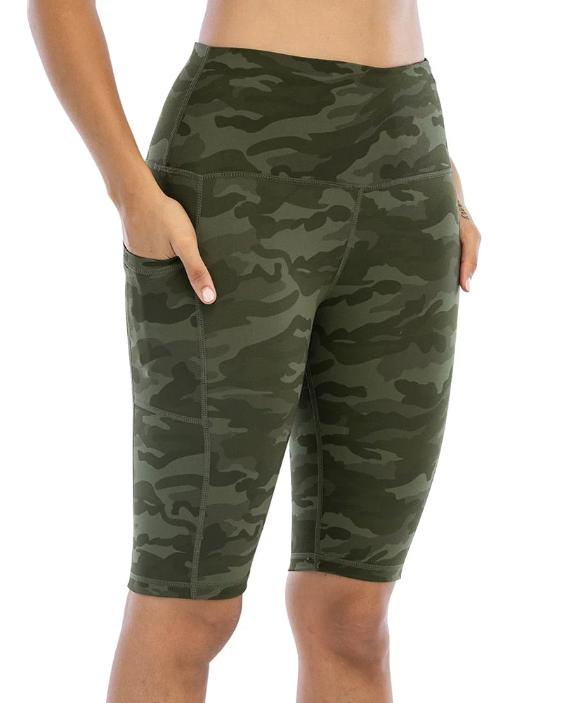 CHRLEISURE Women High Waist Gym Short Sport Leggings Phone Pockets Jogging Running Trainning Stretchy Fitness Gym Leggings