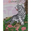 >SALE<Full Embroidery Eco-cotton Thread 11CT Printed White Tiger Cross Stitch 52x65cm