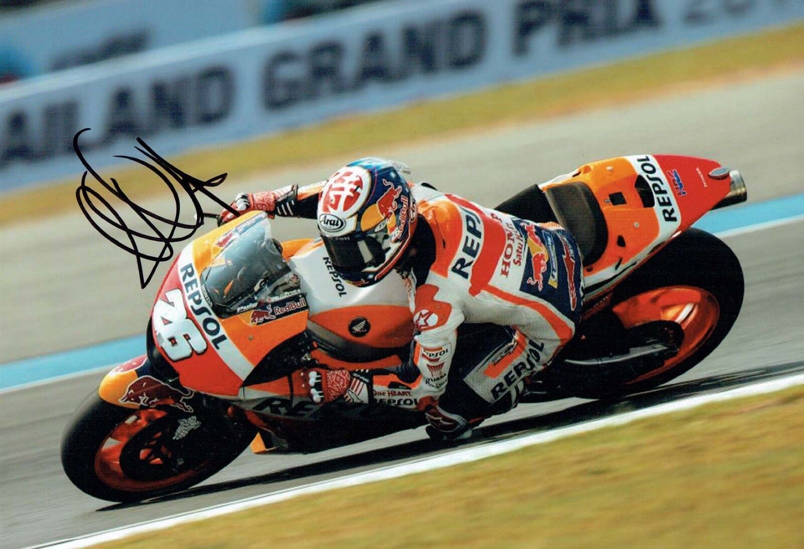 Dani PEDROSA New SIGNED Repsol Honda MOTOGP 12x8 Photo Poster painting 1 AFTAL COA Autograph