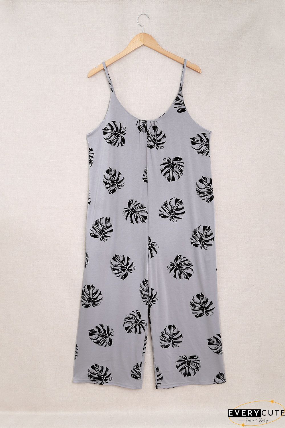 Print Spaghetti Strap Wide Leg Jumpsuit