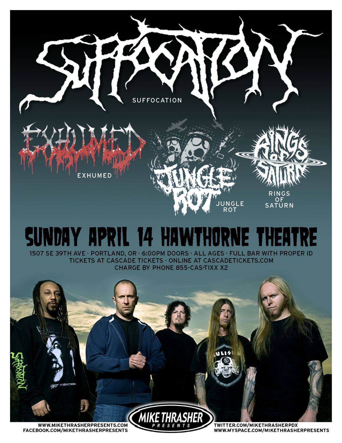 SUFFOCATION 2013 Gig POSTER Portland Oregon Concert