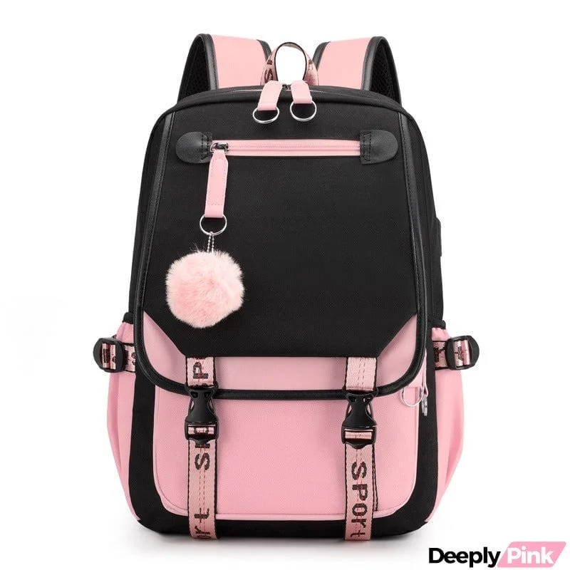 Stylish Latest Luminous USB Charge Backpack For Ladies