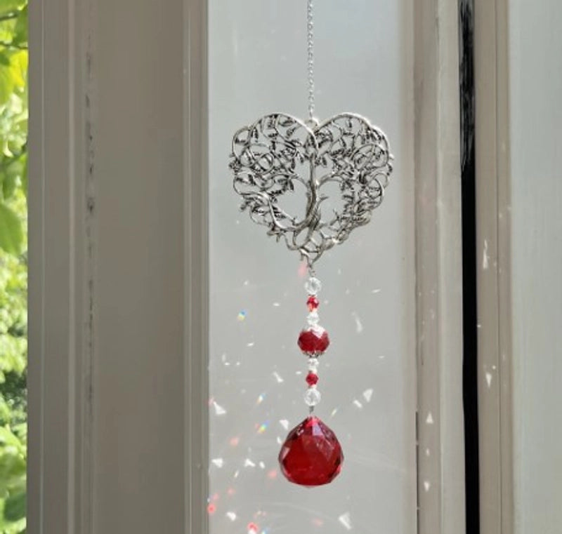 Christmas Vintage Style Minimalist Tree Heart Shape Artificial Crystal Wall Art