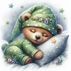 Sleeping Bear-11CT Stamped Cross Stitch 40*40cm/15.75*15.75in