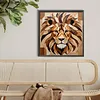Lion full DIY 5d rond drill diamond dots peintures arts artistiques 15,75 x 15,75 in diamant cristal kits de peinture &agrave; strass pour adultes/d&eacute;butants, id&eacute;e cadeau d&eacute;coration murale
