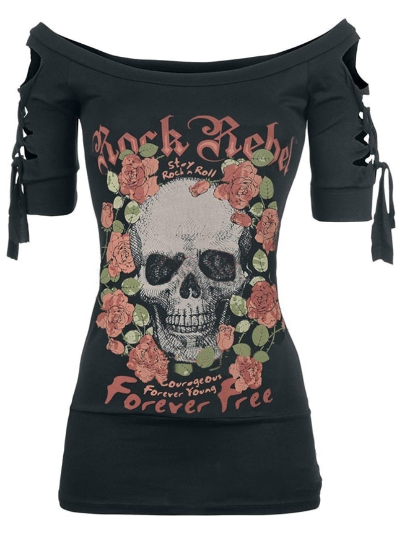 Sexy Punk Lace-Up T-Shirt