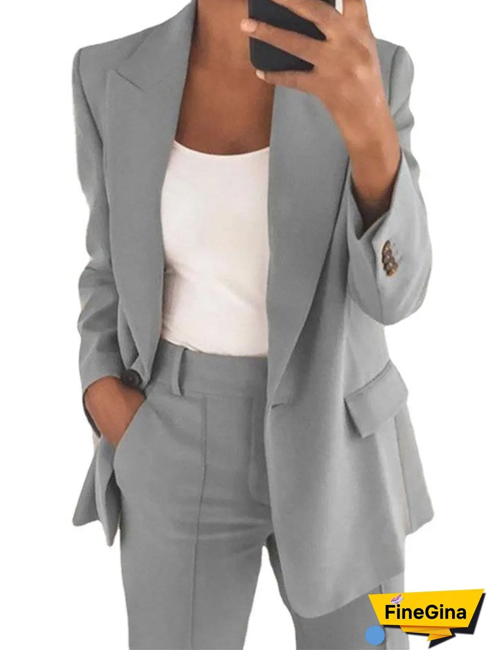 Boyfriend Women's One Button Blazer Suit Jacket