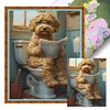 The Puppy Is Going To The Toilet. - 14CT Stamped Cross Stitch - 40*50cm - Dog