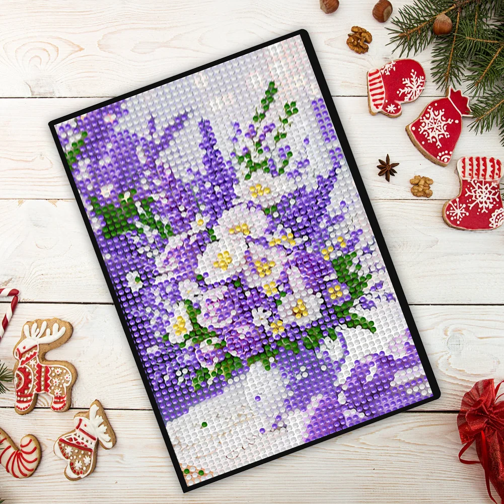 5D DIY Flower Diamond Art Painting Notebook Kit Crystal Notepad Sketchbook Gifts