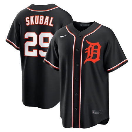 Youth Detroit Tigers #29 Tarik Skubal Nike Fashion Replica Black Out Jersey