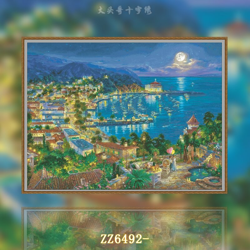 [ZZ6492-European Romantic Town]  Painting Fairy Cross Stitch