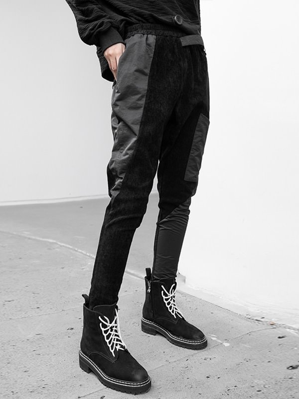Vintage Corduroy Split-Joint  Asymmetric Empire Casual Pants